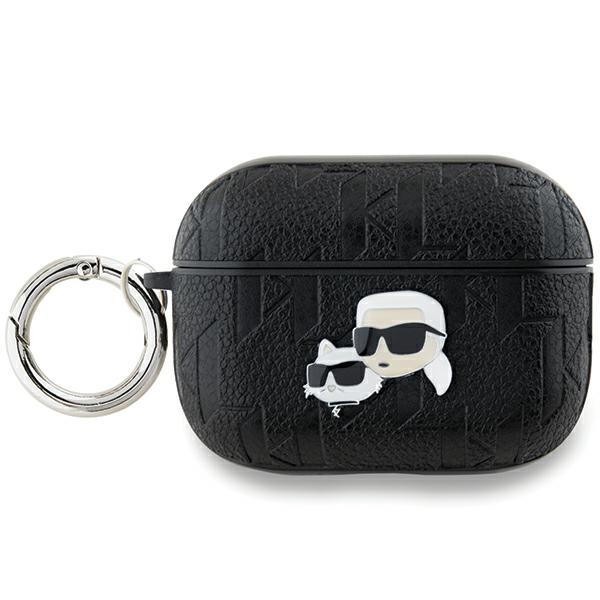 Karl Lagerfeld dėklas AirPods Pro 2 ausinėms Monogram Karl & Choupette, juodas