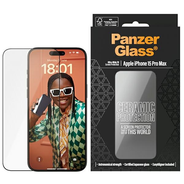 PanzerGlass Ceramic Protection Screen Protector for iPhone 15 Pro Max