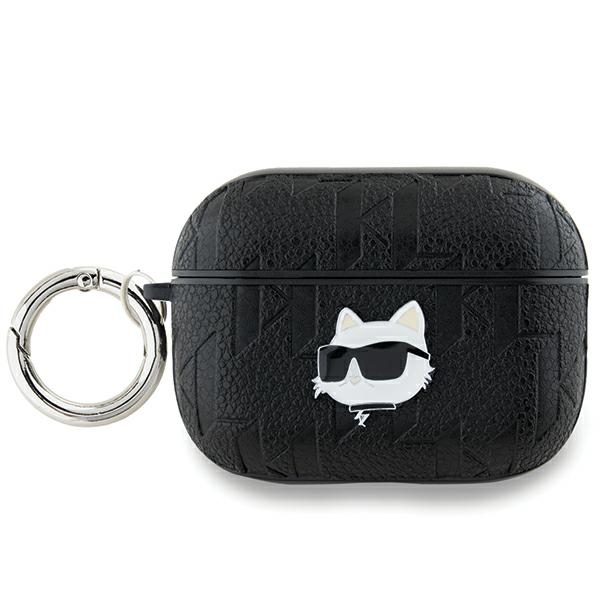 Karl Lagerfeld Monogram Choupette Head dėklas, skirtas AirPods Pro 2, juodas
