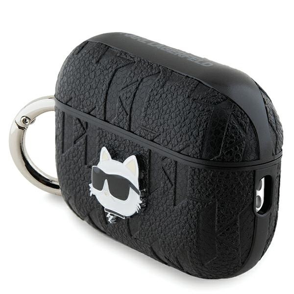 Karl Lagerfeld Monogram Choupette Head dėklas, skirtas AirPods Pro 2, juodas