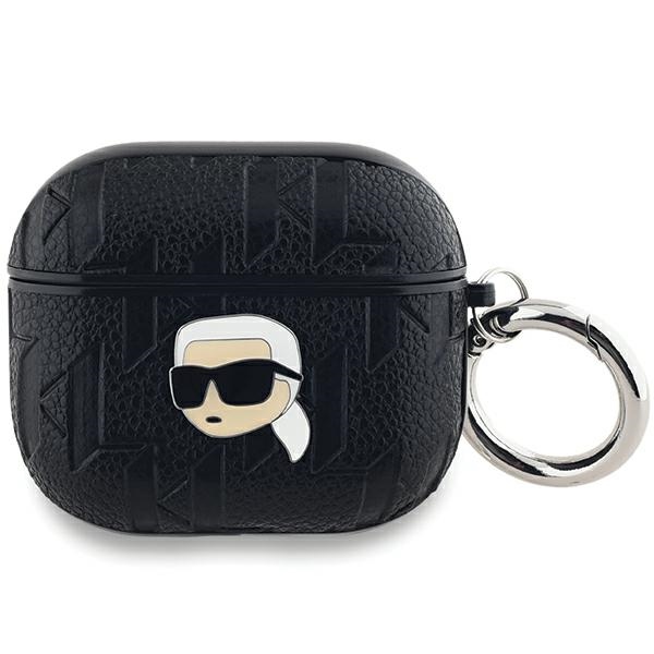 Karl Lagerfeld dėklas, skirtas AirPods 3, Monogram Karl Head, juodas