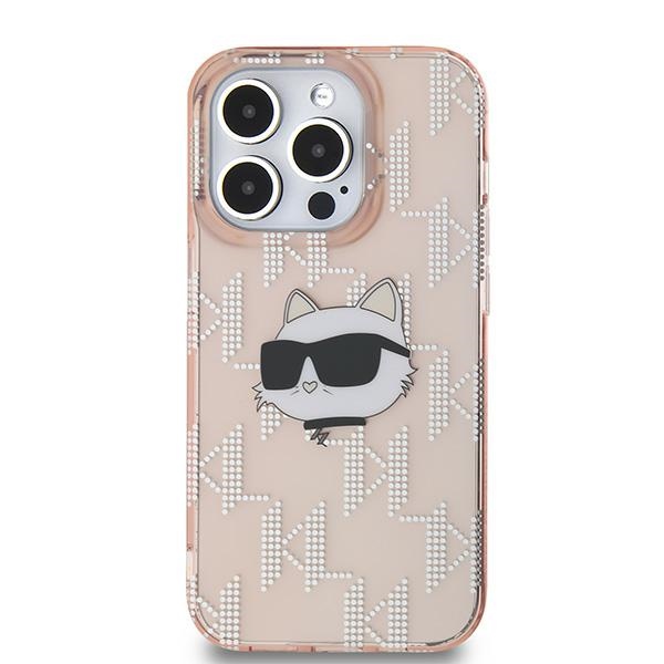 Karl Lagerfeld dėklas iPhone 13 / 13 Pro, IML Choupette Head & Monogram, rožinis