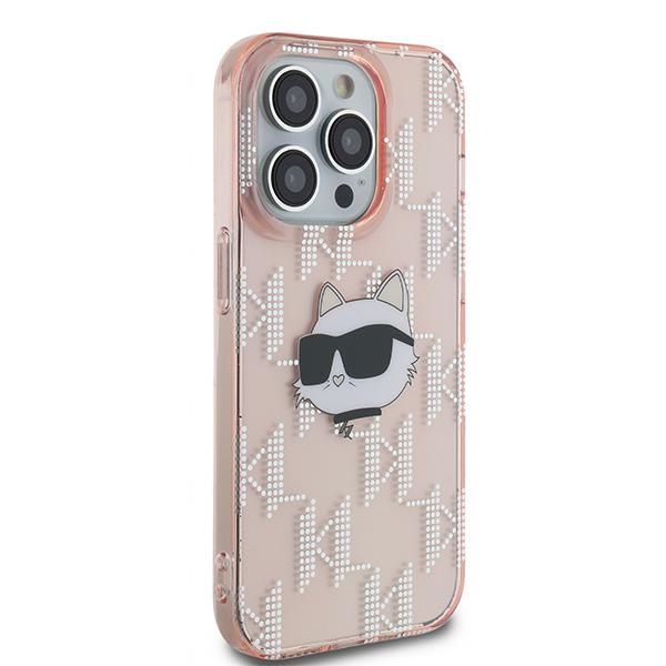 Karl Lagerfeld dėklas iPhone 13 / 13 Pro, IML Choupette Head & Monogram, rožinis