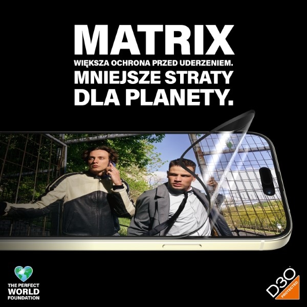 PanzerGlass Matrix Ultra-Wide Fit hibridinis stiklas iPhone 15 Plus su aplikatoriumi