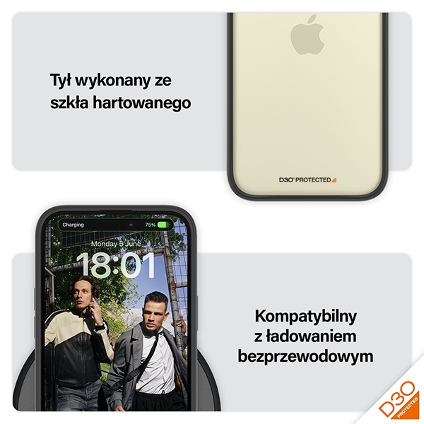 PanzerGlass ClearCase dėklas iPhone 15 Plus / 14 Plus, skaidrus/juodas