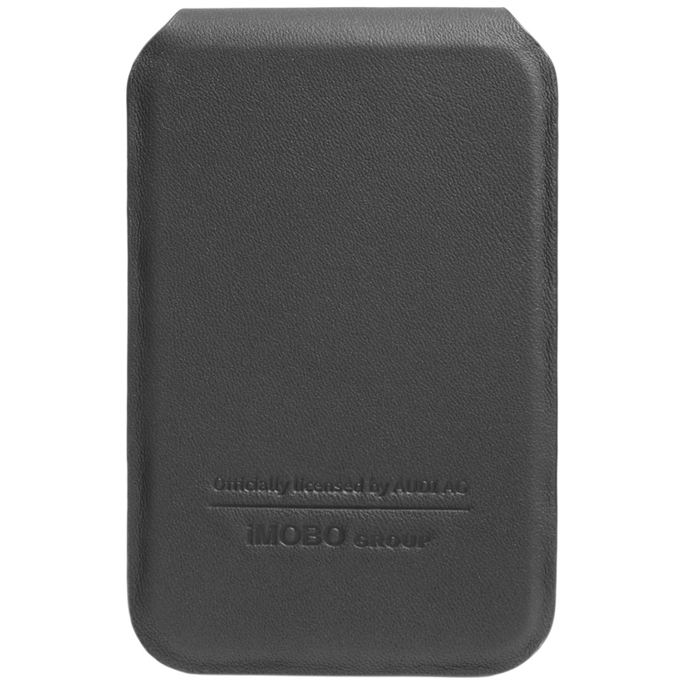 Audi MagSafe odinis dėklas-piniginė su stovu, juodas