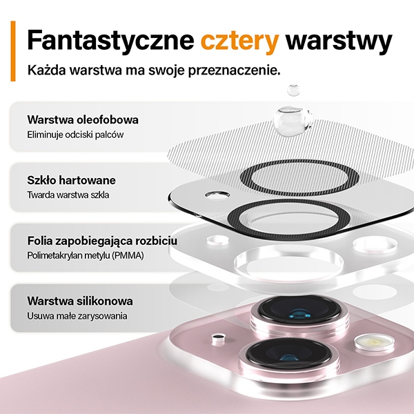 PanzerGlass Picture Perfect camera protection for iPhone 15 / 15 Plus - with black frame