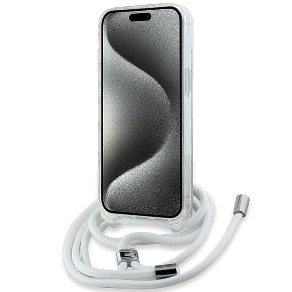 Karl Lagerfeld dėklas iPhone 15 / 14 / 13 Crossbody Monogram, skaidrus