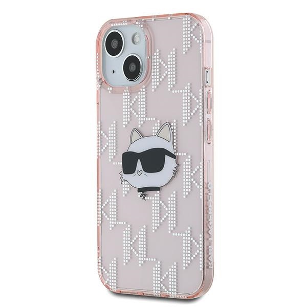 Karl Lagerfeld iPhone 13 Case IML Choupette Head & Monogram, Pink