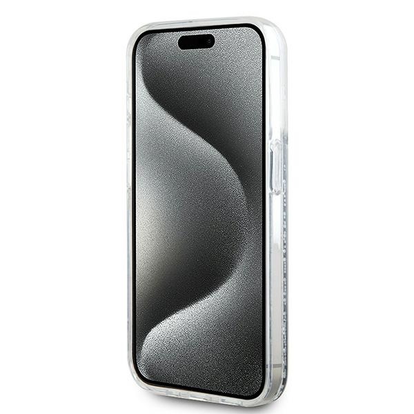 Karl Lagerfeld iPhone 15 Pro Case Liquid Glitter Karl Head MagSafe, Transparent