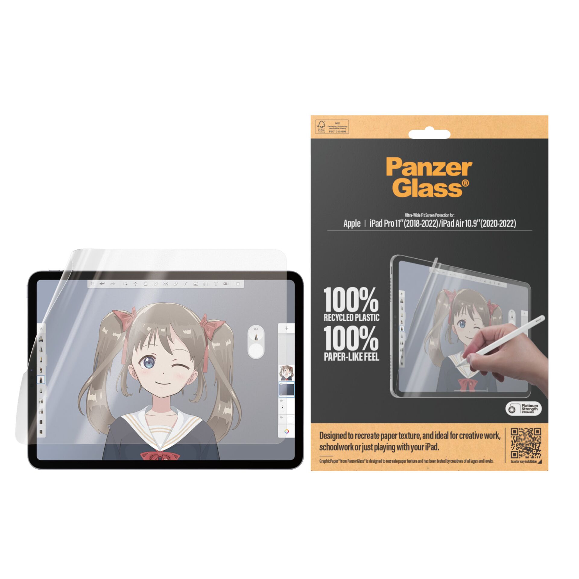 PanzerGlass GraphicPaper apsauginis stiklas, skirtas iPad Pro 11 / Air 10.9