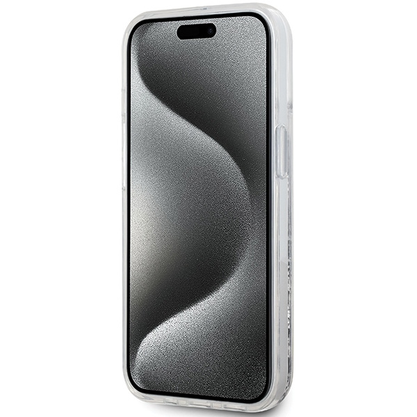 Karl Lagerfeld iPhone 15 / 14 / 13 Case Liquid Glitter Karl Head MagSafe, Transparent