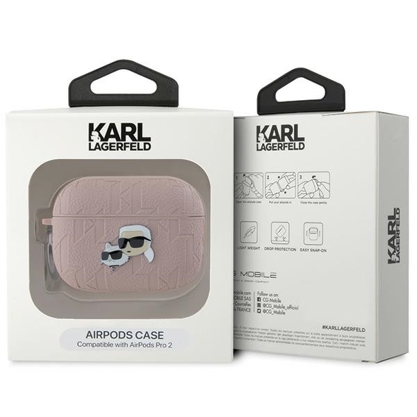Karl Lagerfeld dėklas, skirtas AirPods Pro 2, Monogram, rožinis