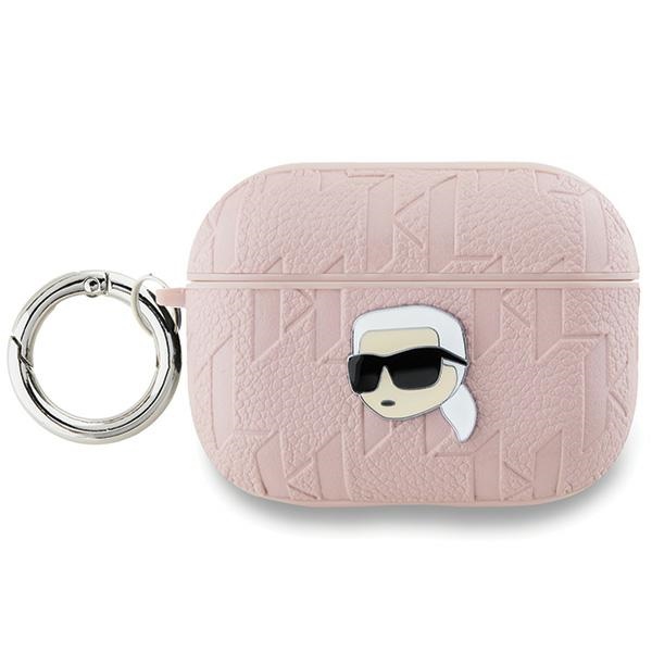 Karl Lagerfeld dėklas, skirtas AirPods Pro 2, Monogram Karl Head, rožinis