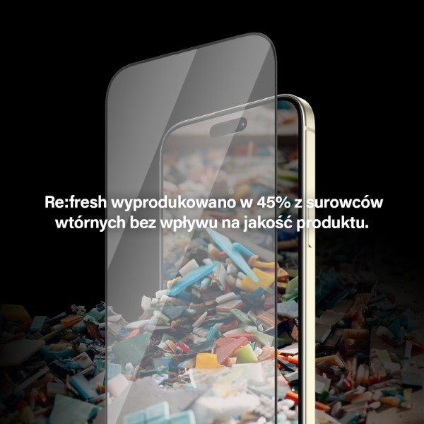 Apsauginis stiklas PanzerGlass Re:fresh Glass, skirtas iPhone 15 Plus, su aplikatoriumi