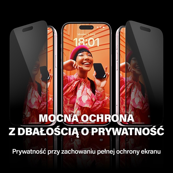 PanzerGlass Ultra-Wide Fit Privacy apsauginis stiklas iPhone 15 Plus su aplikatoriumi