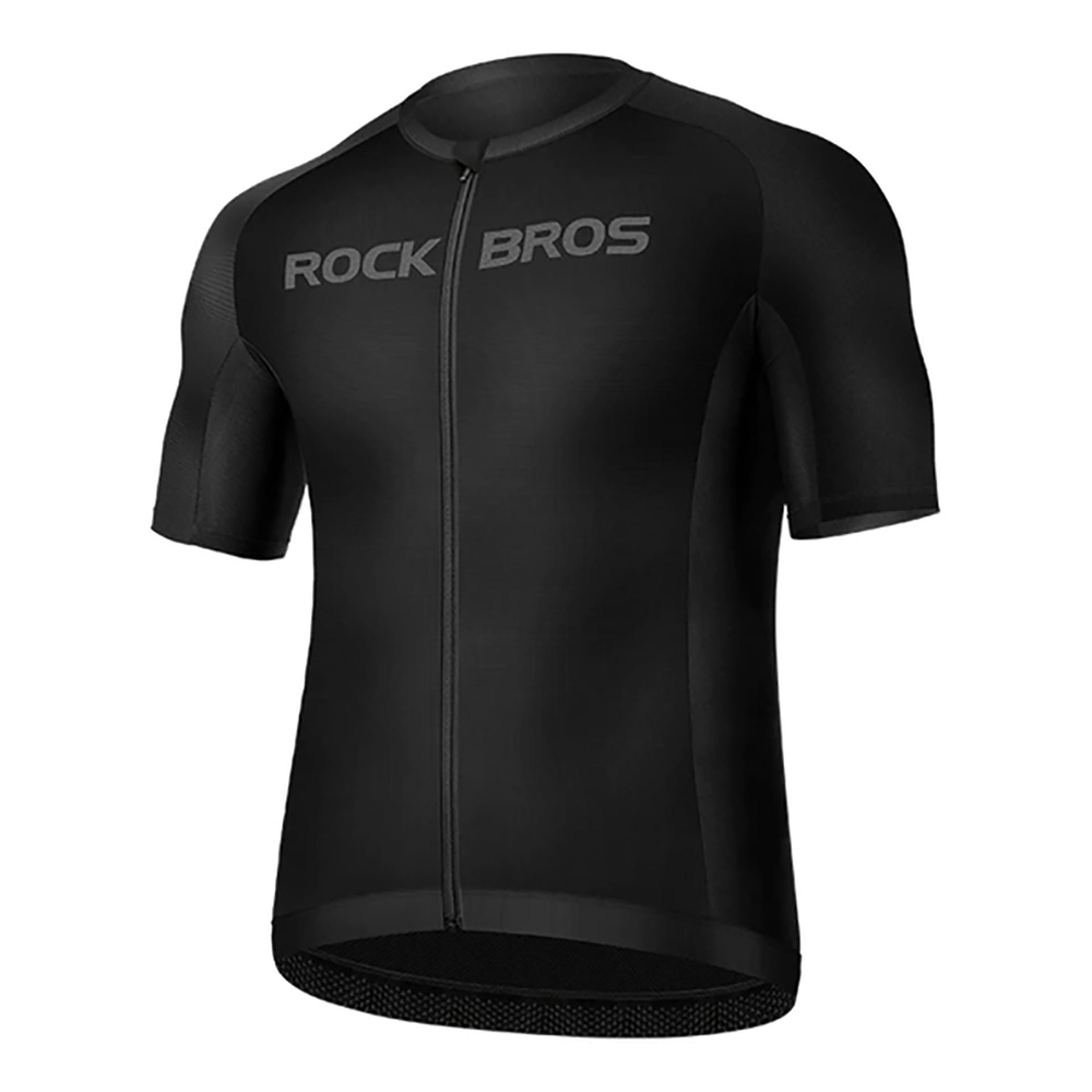 Rockbros 15120002004 Short Sleeve Cycling Jersey, XL, Black