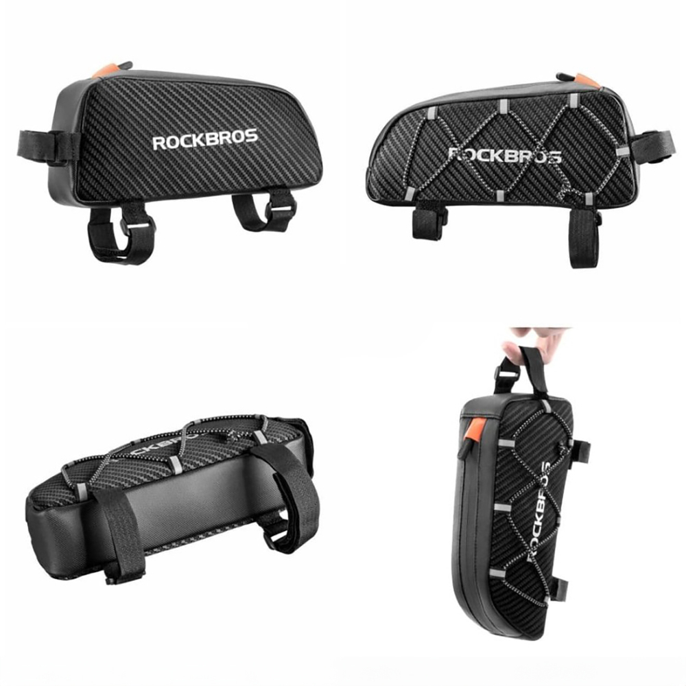 Rockbros 039BK dviračio rėmo krepšys 1L, juodas