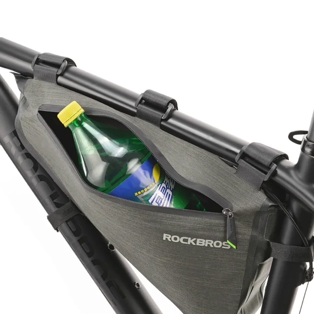 Rockbros AS-017 rėmo krepšys dviračiui, 5L - tamsiai žalias