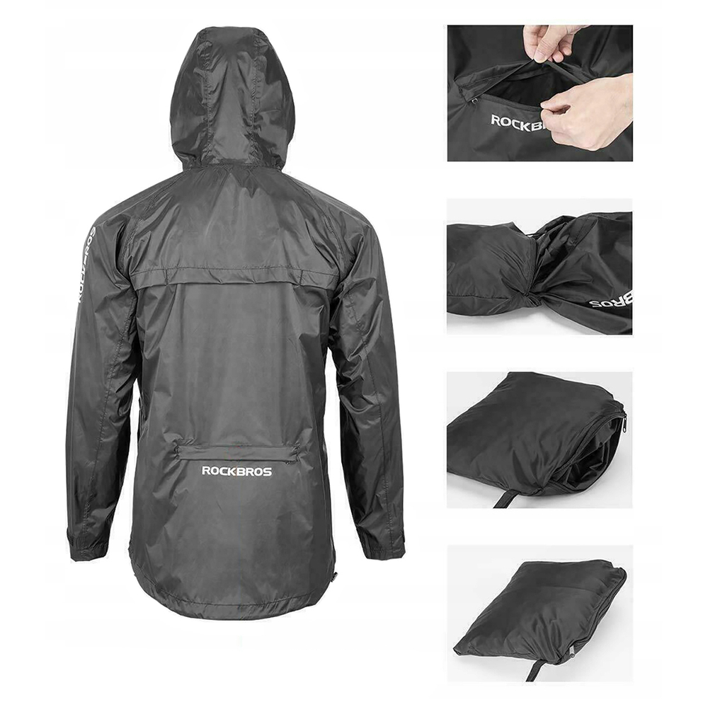 Rockbros YPY013BK2XL Rain Jacket Breathable Windproof XXL, Black