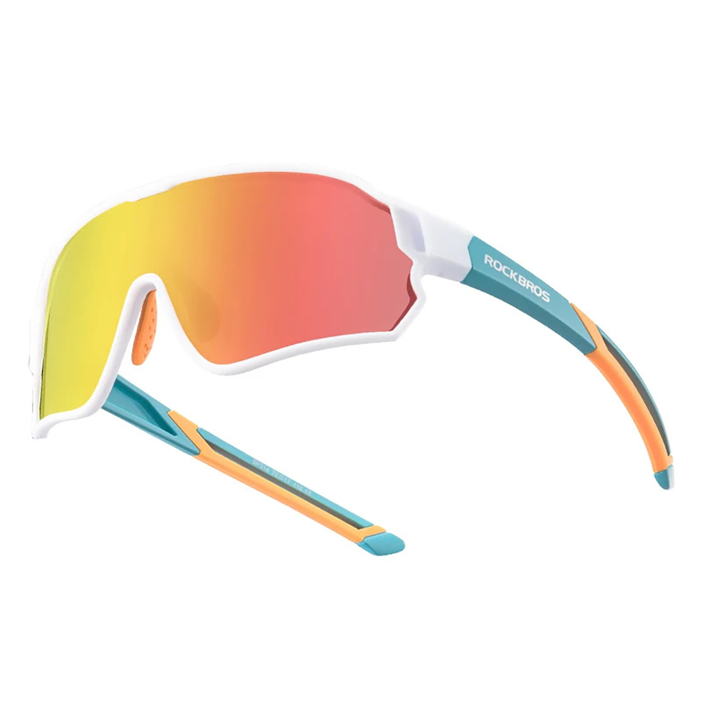 Rockbros 14110009003 photochromic cycling glasses for children 8-14 years old - green and white