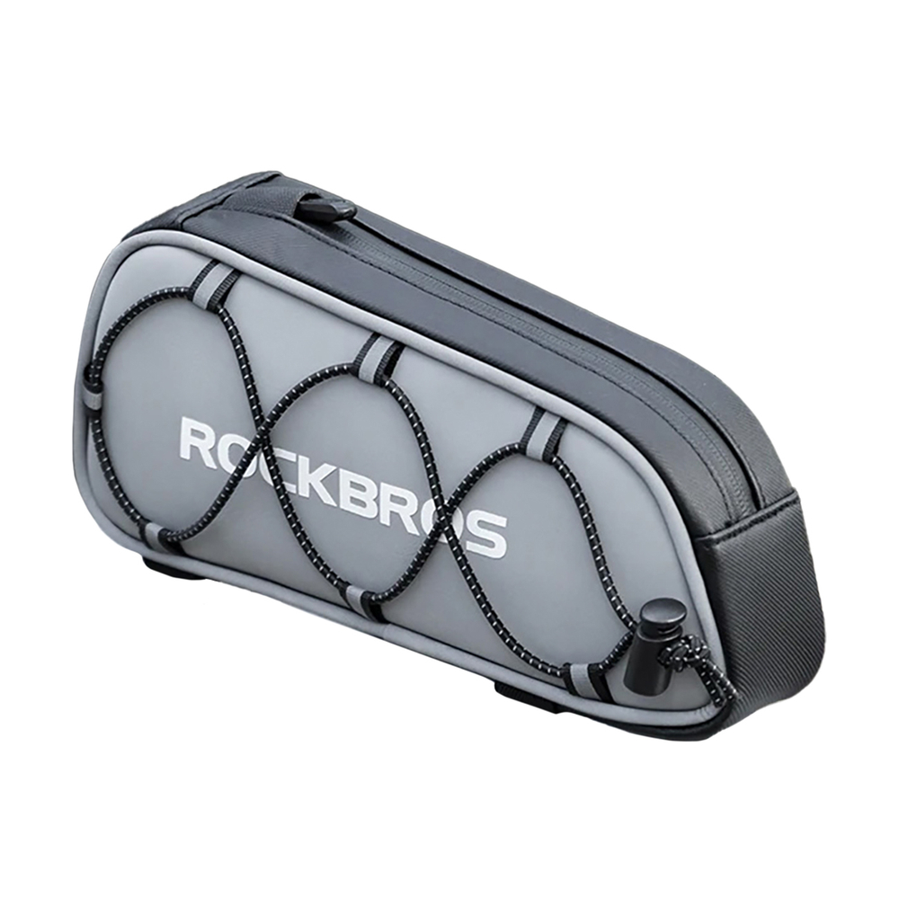 Rockbros dviračio rėmo krepšys 0,9 L, sidabrinis