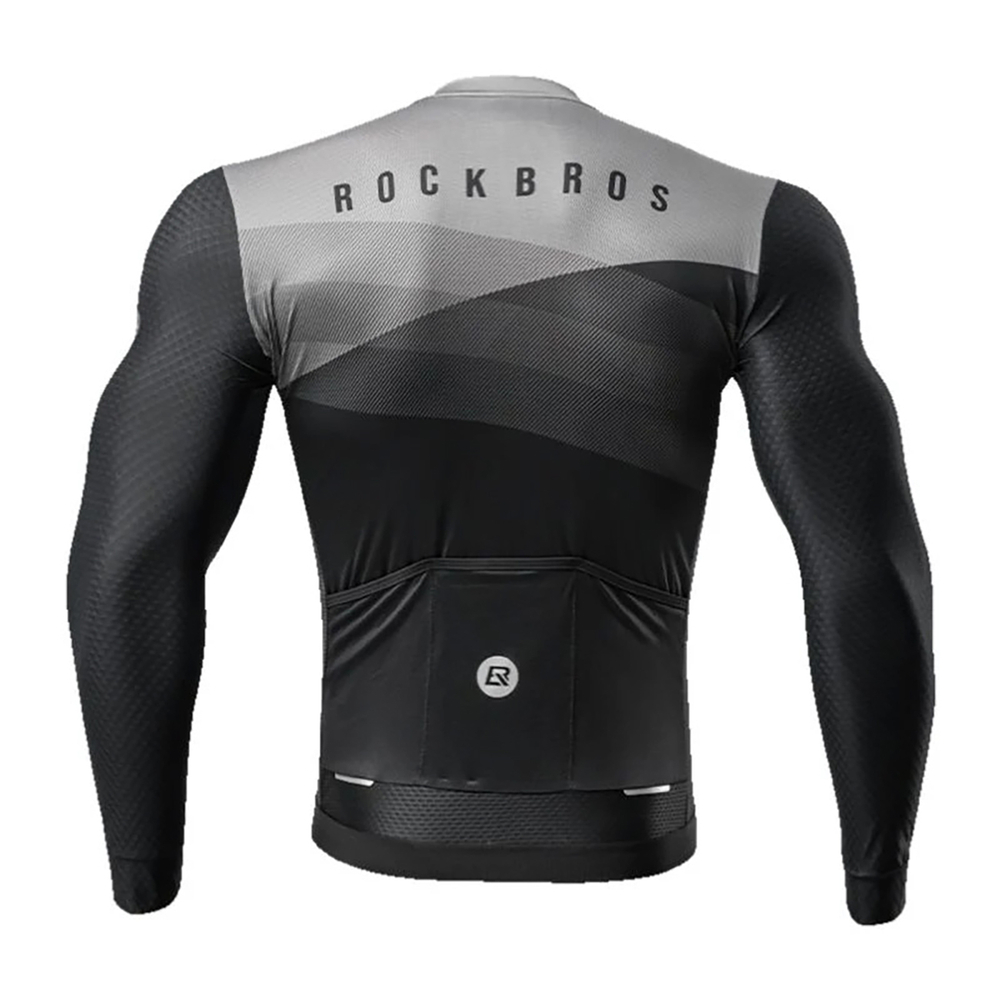 Rockbros 15120009003 Long Sleeve Cycling Jersey, Size L, Black