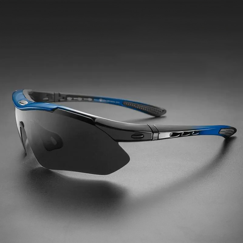 Rockbros 10007 Polarized Cycling Glasses (Black/Blue)