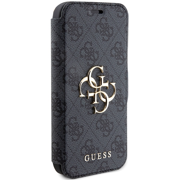 Guess iPhone 15 Pro Wallet Case 4G Big Metal Logo, Gray