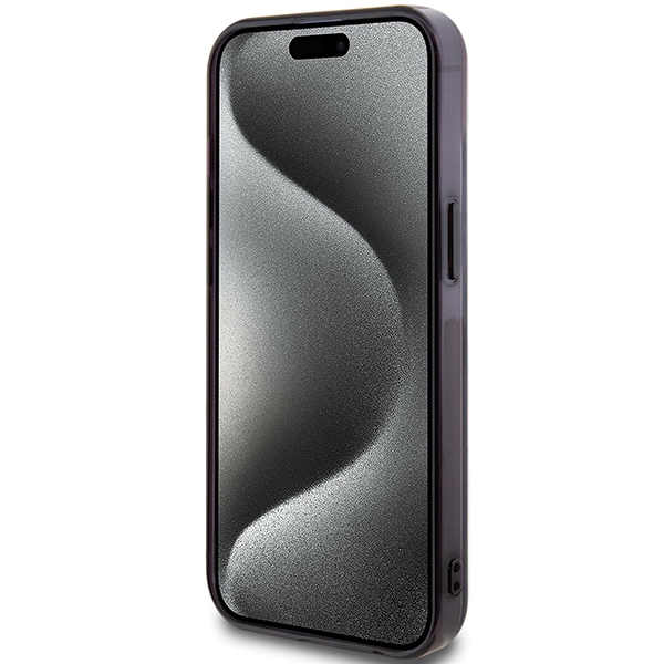 Karl Lagerfeld dėklas iPhone 15 telefonui, IML Choupette\'s Head MagSafe, skaidrus