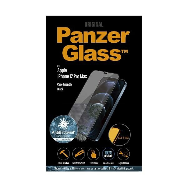 PanzerGlass iPhone 12 Pro Max Screen Protector E2E Super+ Microfracture, Black Frame