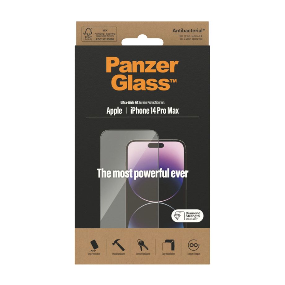 PanzerGlass Ultra-Wide Fit Tempered Glass for iPhone 14 Pro Max