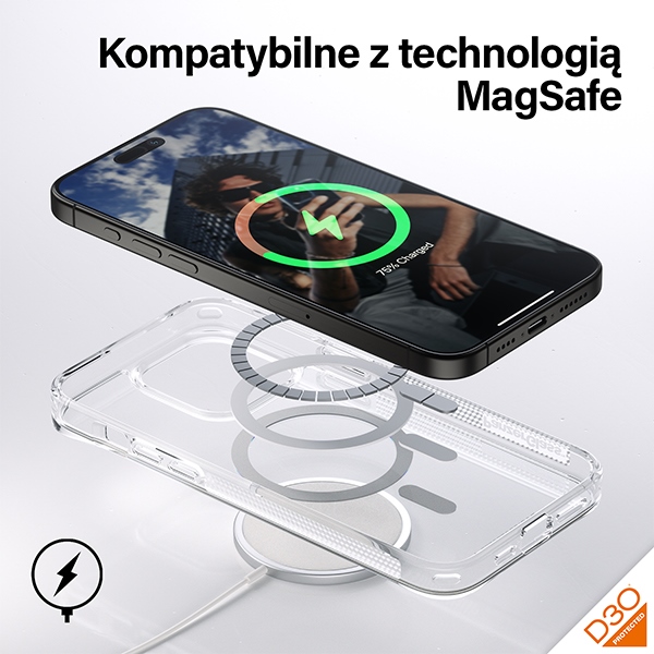 PanzerGlass HardCase dėklas su MagSafe, skirtas iPhone 15 Pro Max, skaidrus