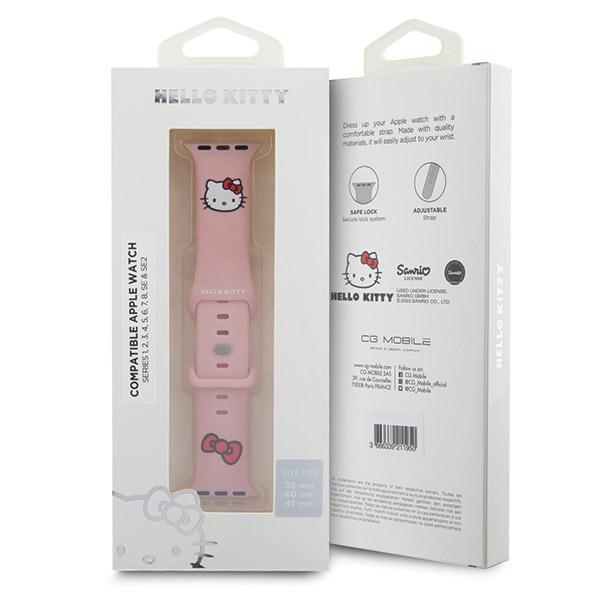 Hello Kitty dirželis Apple Watch 38 / 40 / 41 mm, rožinis