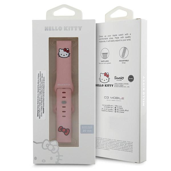 Hello Kitty Silicone Kitty Head išmaniojo laikrodžio dirželis 20 mm, rožinis
