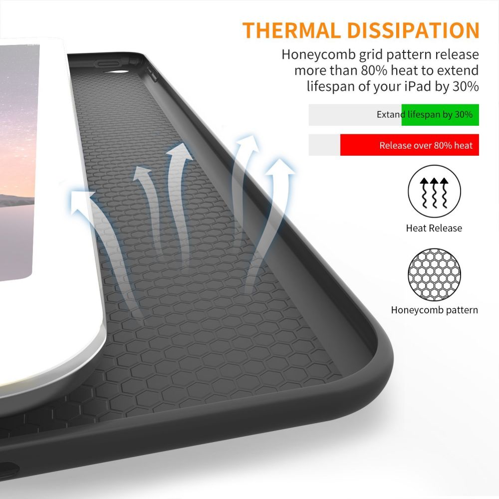 Apple iPad Air 9.7 (2014) Trifold Tech-Protect SmartCase Protective Cover Case, Black