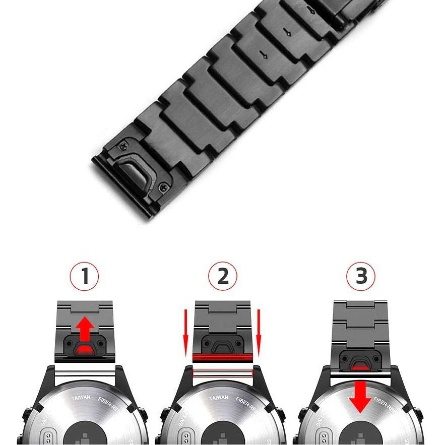 Tech-Protect SteelBand Bracelet for Garmin Fenix 5/6/6 Pro/7 - Black