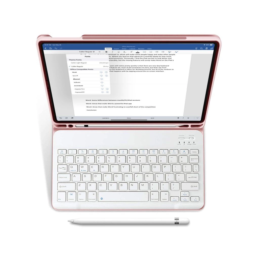 Apple iPad 10.2\" 2019 / 2020 / 2021 Tech-Protect SC Pen Case Cover with Bluetooth Keyboard, Pink