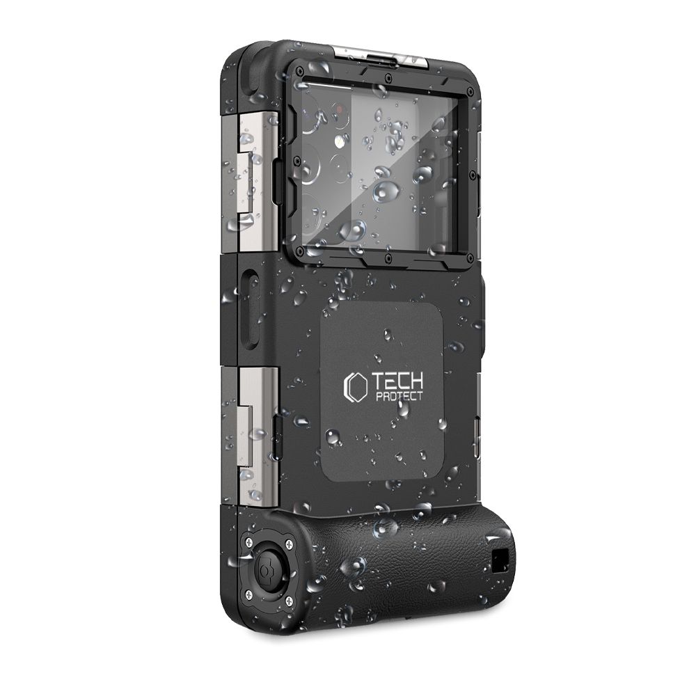 Tech-Protect vandeniui atsparus dėklas telefonams (4.7-6.7\"), juodas
