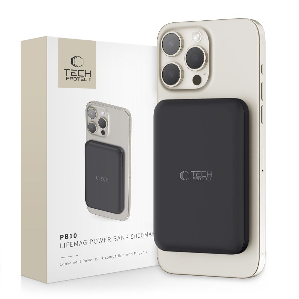 Tech-Protect LifeMag PB10 Powerbank 5000mAh with MagSafe, Black