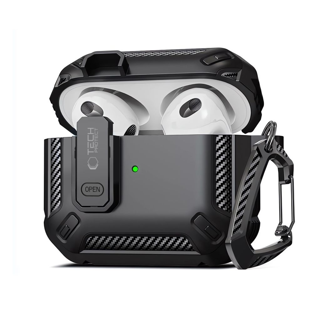 Tech-Protect AirPods Pro 1 / 2 Case X-Carbo, Black