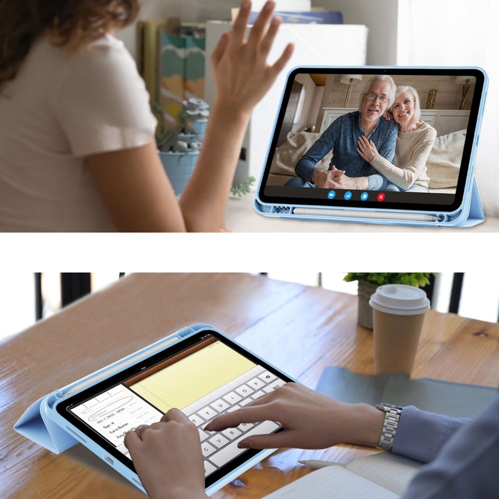 Atverčiamasis dėklas Tech-Protect SC Pen iPad 10.9\" 2022, šviesiai mėlynas