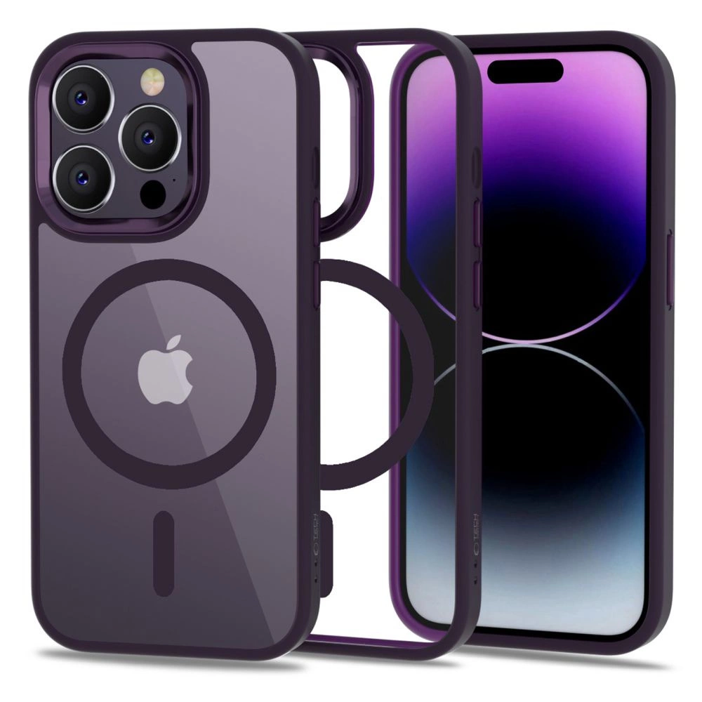 Apple iPhone 14 Pro 6.1'' Tech-Protect MagMat MagSafe Case Cover, Transparent Purple