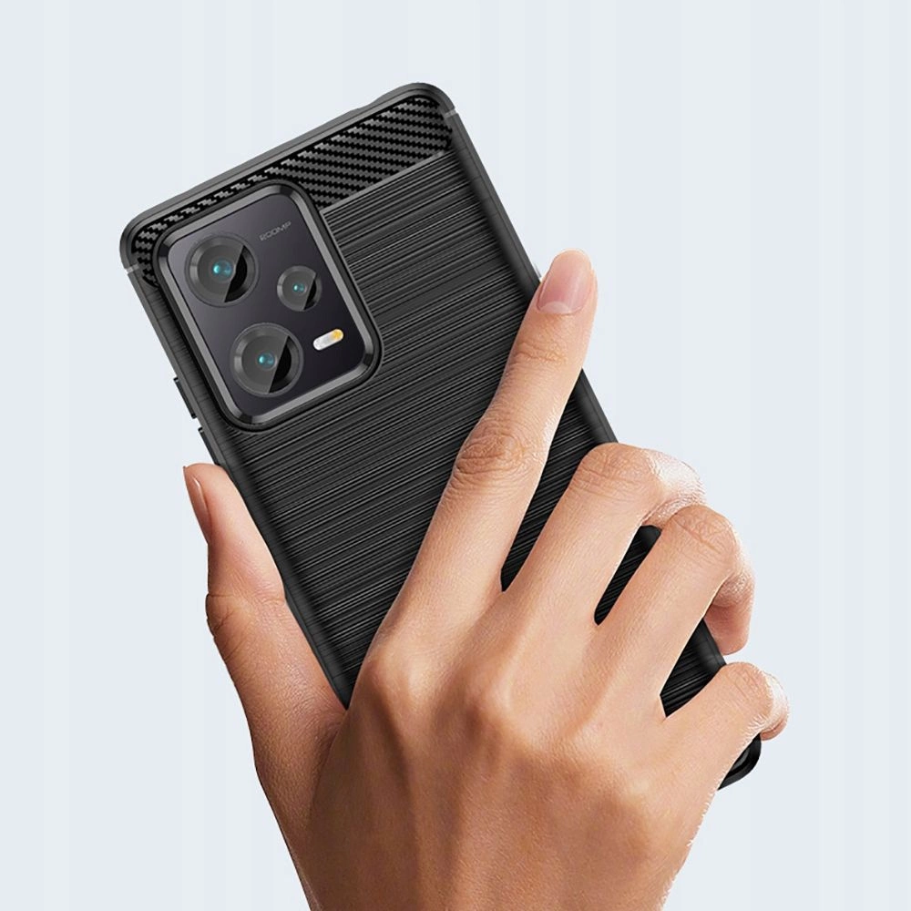 Xiaomi Redmi Note 12 5G / Poco X5 5G Tech-Protect TPUCarbon Fiber TPU Protective Case Cover, Black