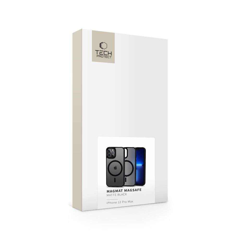 Apsauginis dėklas Tech-Protect MagMat MagSafe, skirtas iPhone 12 Pro Max, matinis juodas