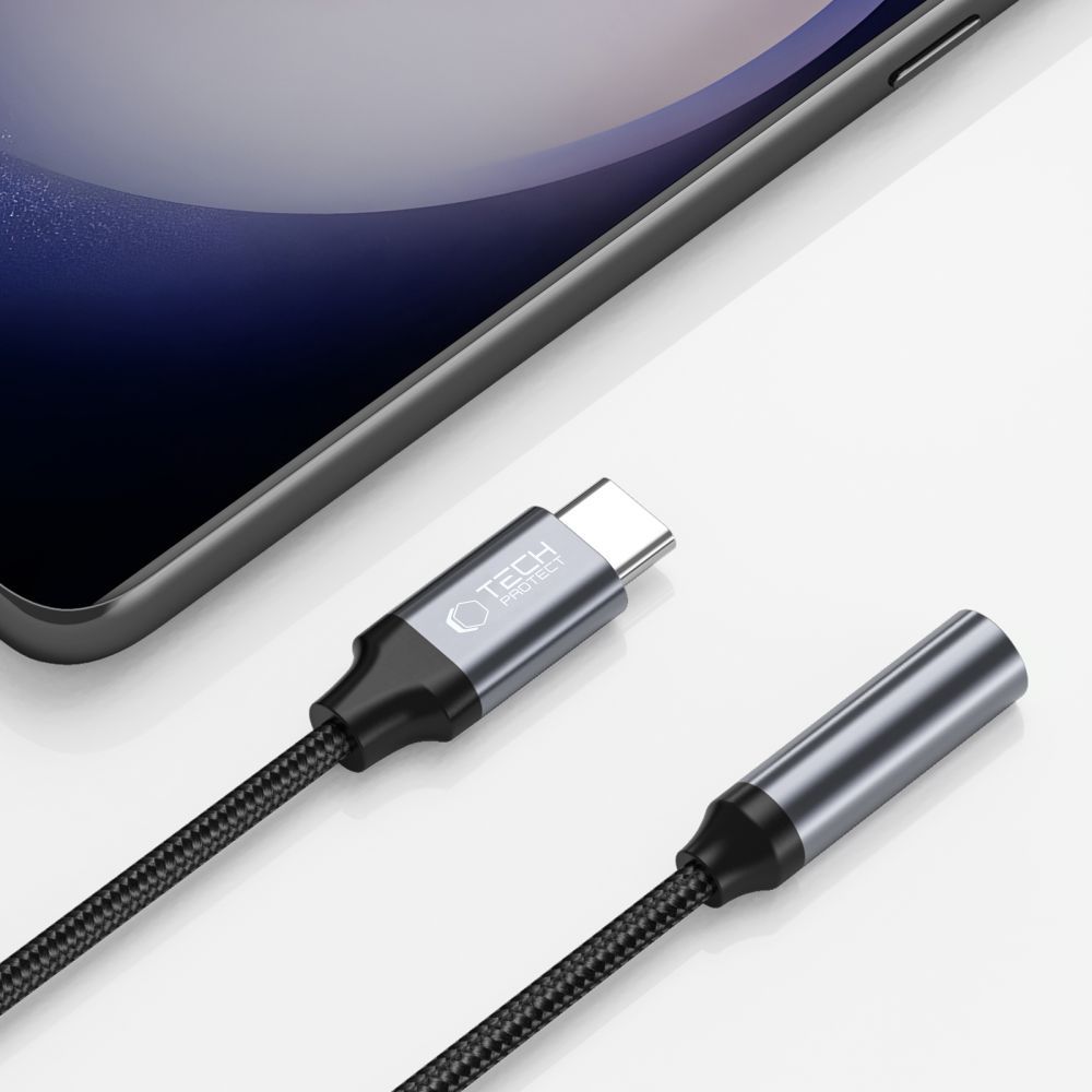 Tech-Protect UltraBoost USB-C to 3.5mm Mini Jack Adapter, Black
