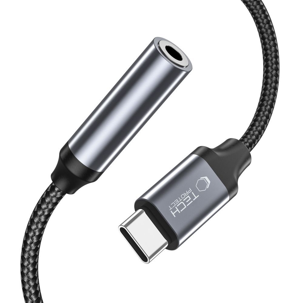 Tech-Protect UltraBoost USB-C to 3.5mm Mini Jack Adapter, Black