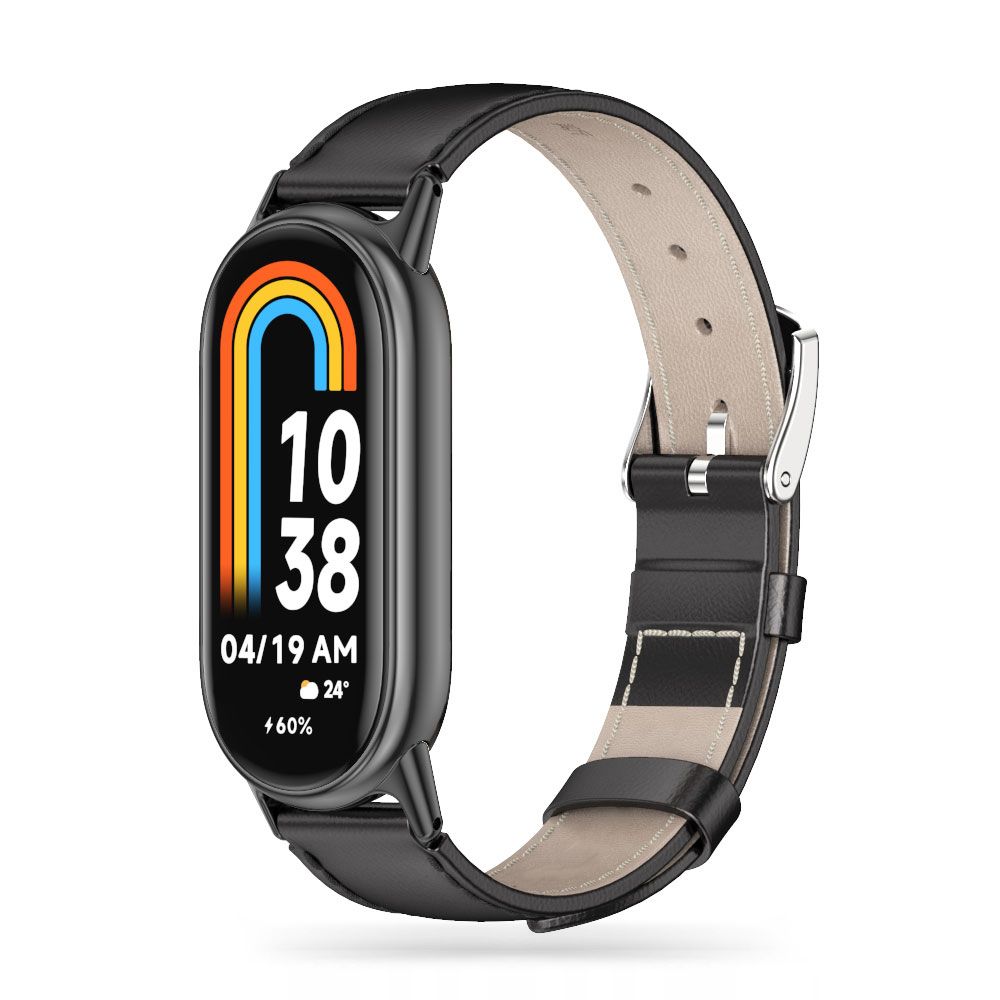 Tech-Protect Leatherfit Strap for Xiaomi Smart Band 8 / 8 NFC, Black