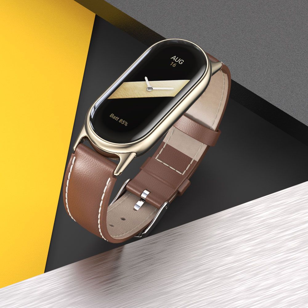 Tech-Protect Leatherfit Strap for Xiaomi Smart Band 8 / 8 NFC, Black