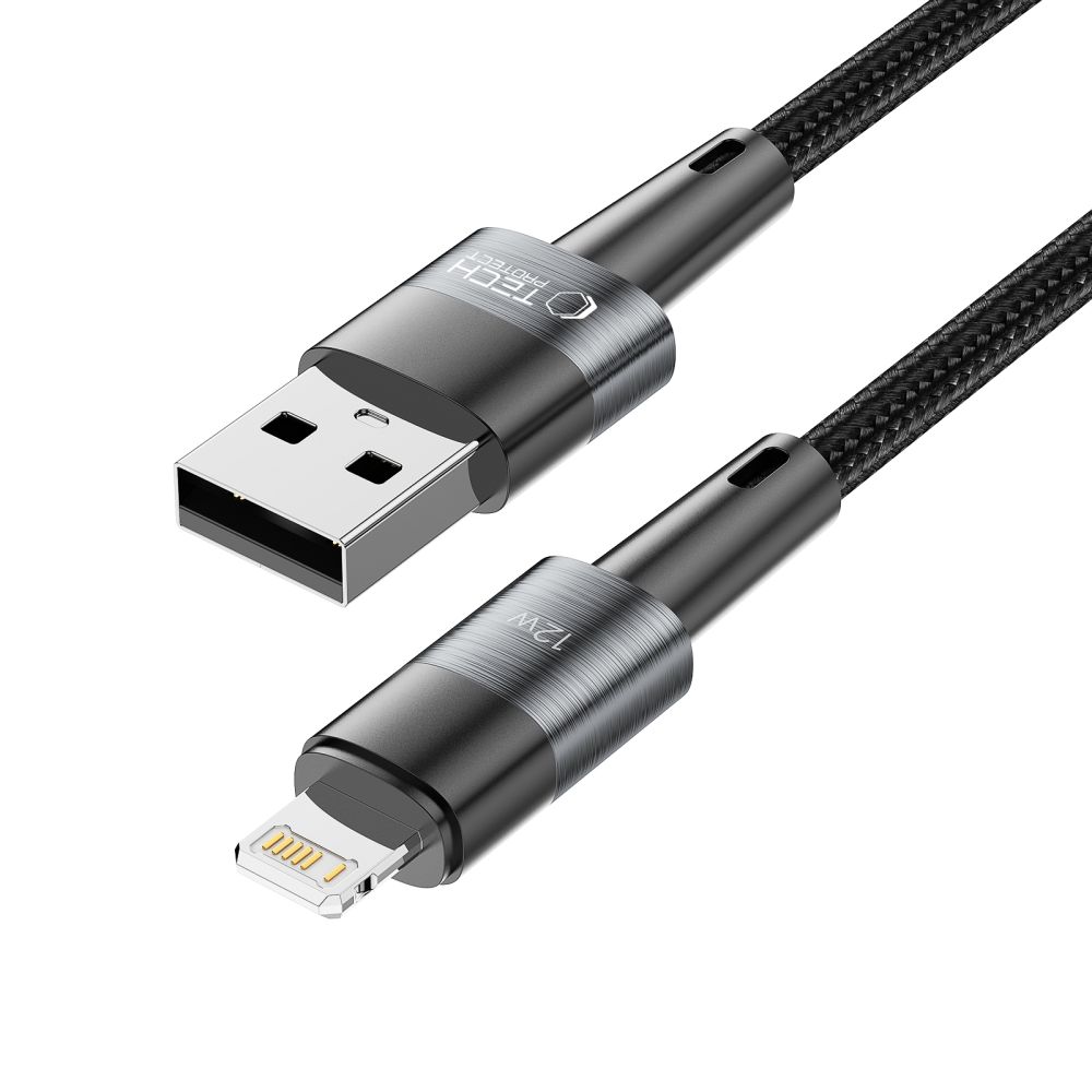 Tech-Protect UltraBoost USB-A į Lightning laidas 12W 2.4A 2m, pilkas